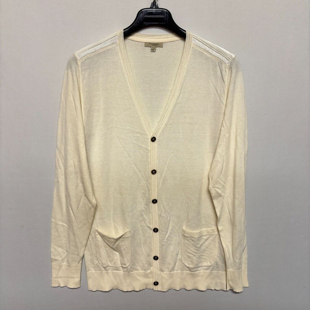 Burberry London Women Virgin Wool Blend Cardigan Sweater Size XL X-Large C145 13
